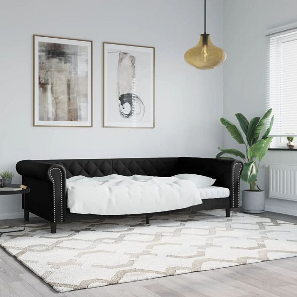 vidaXL Tagesbett Schwarz 100x200 cm Kunstleder, 354230, 8720845955250