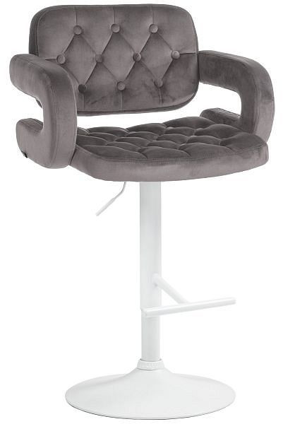 CLP Barhocker Dublin Samt weiß, grau, 323524, 4255716309107