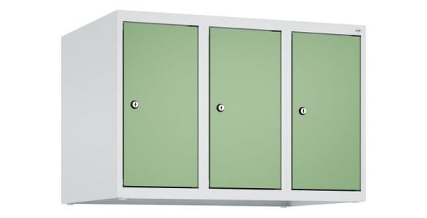 C+P Schrankaufsatz Classic PLUS, Aufsatzschrank, 7035, Zylinderschlösser, 500x750x500mm, Resedagrün, 080090-39 S10021