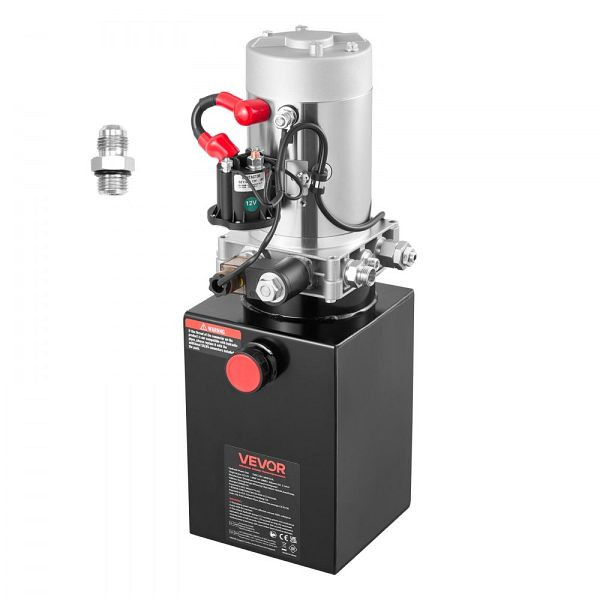 VEVOR 6 Qt Hydraulikaggregat 12 V DC, 22 MPa, 3,4 L/min, Metallbehälter für Kippanhänger, Schwarz, 12VDZYFXJSYXLIK15001V9