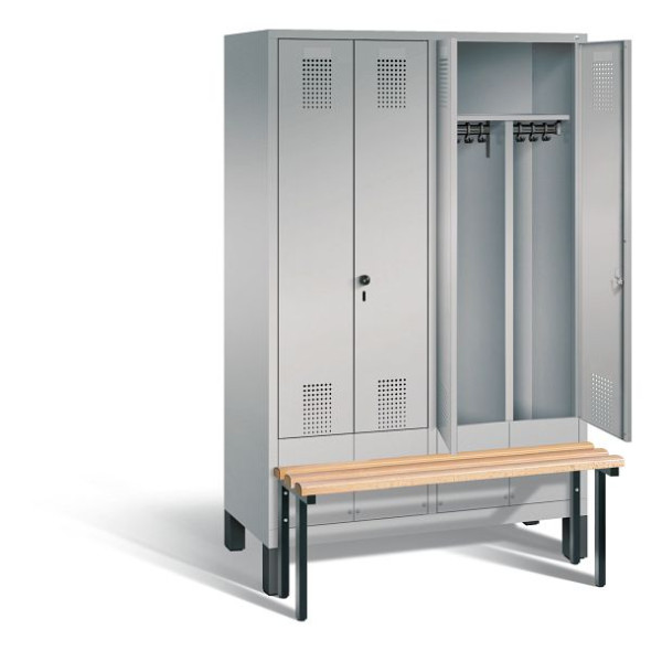 C+P Schwarz-Weiss-Spind Evolo, H1850xB1190xT815mm, Farbe: Weißaluminium, 48032-40 S10112