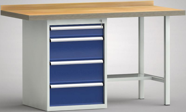 KLW Standard-Werkbank - 1500 x 700 x 840 mm L x T x H, links 100EA/3x200EA, WS184N-1500M40-E7027