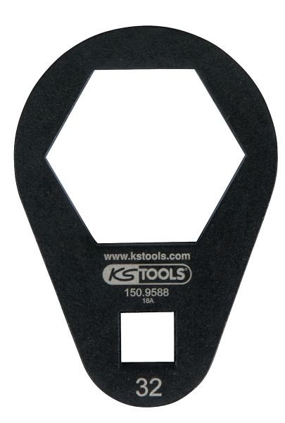 KS Tools 3/8" Einsteck-Ringschlüssel, extra flach, 32 mm, 150.9588