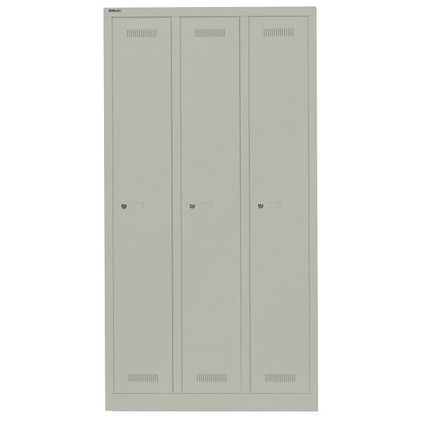 Bisley Garderobenschrank Monobloc™, 3 Abteile je 1 Fach, 673 gänsegrau, ML09T1673