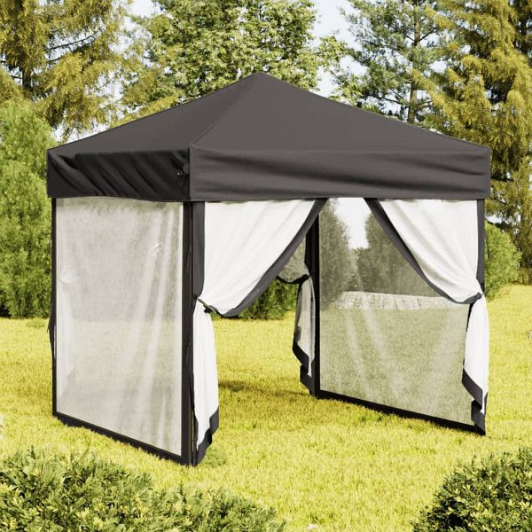 vidaXL Partyzelt Faltbar mit Seitenwänden Anthrazit 2x2 m, 93509