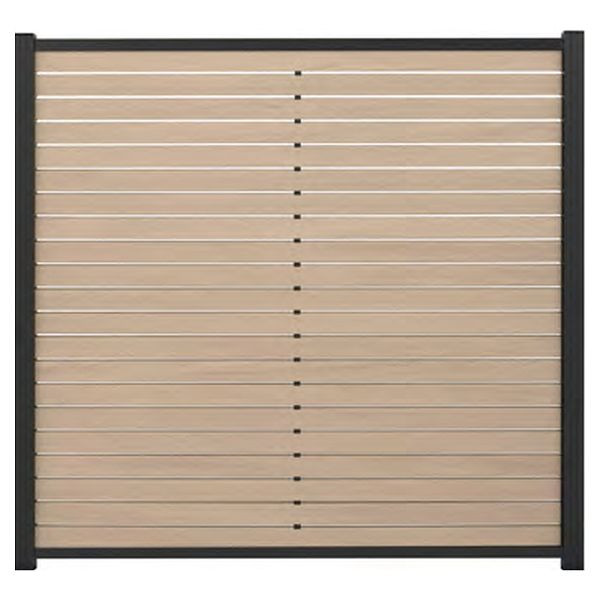 T&J HANÖ-Serie SAND, 21 Lamellen 20 x 75/68 x 1793 mm, BPC-Rhombus-Steckzaun, 44543