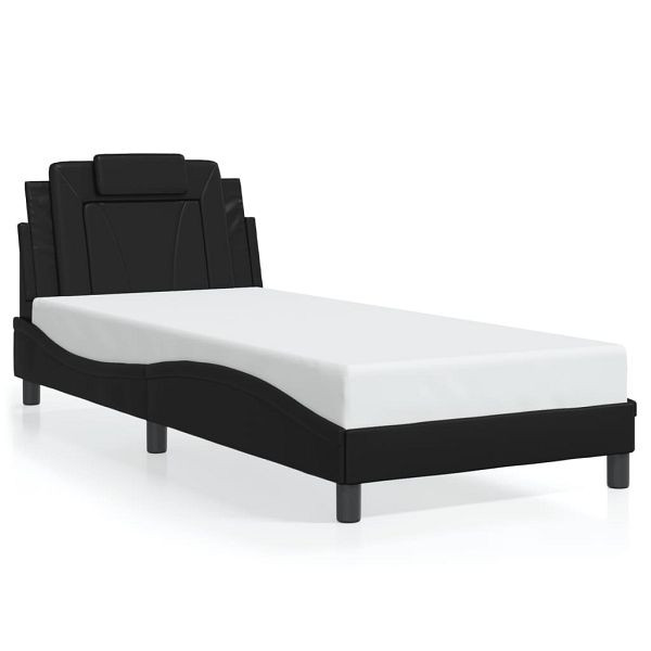 vidaXL Bettgestell mit LED Schwarz 80x200 cm Kunstleder, 3213980