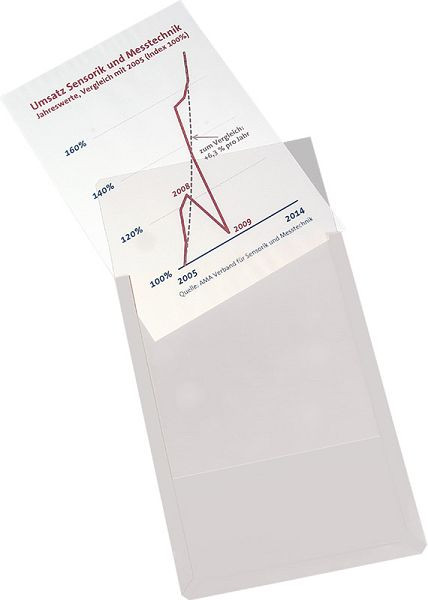 Eichner Magnet-Sichttasche DIN A4, Grau, B 217 x H 305 x T 3 mm, VE: 10 Stück, 9218-01819-11