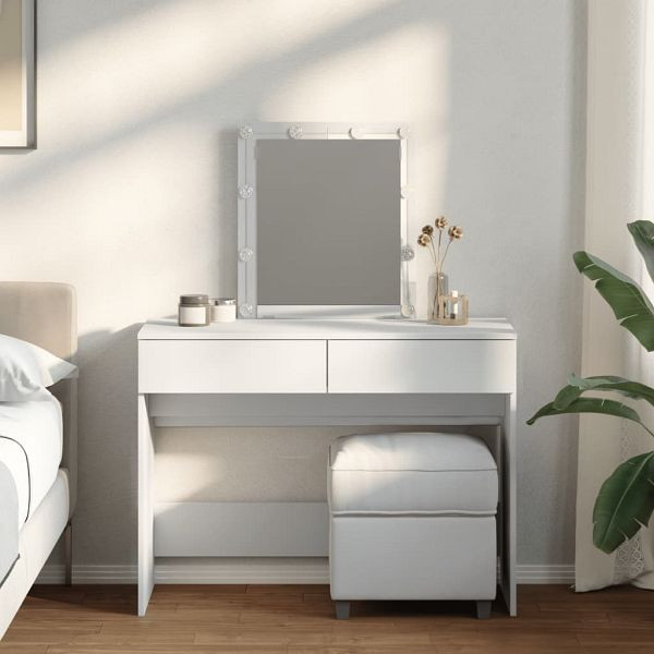 vidaXL Schminktisch mit LED-Beleuchtung Weiß 100x40x130 cm, 848192