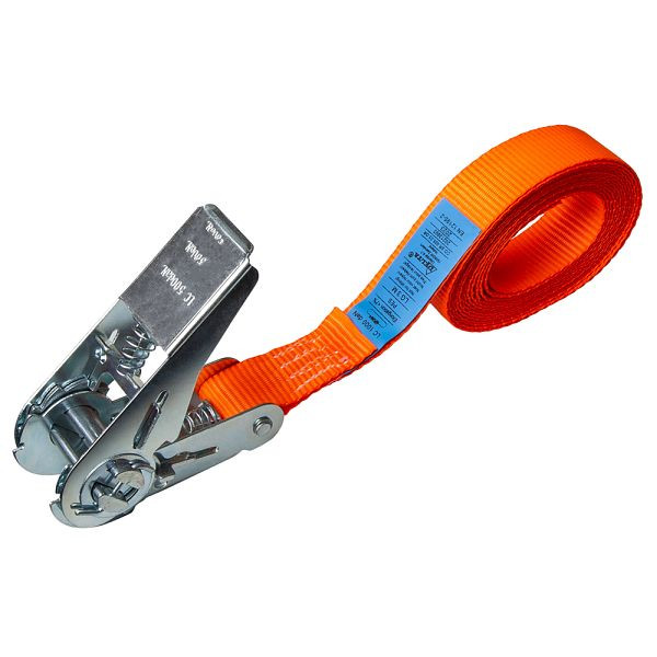 DELTASLING® 1-teiliger Spanngurt mit Ratsche, LC 500/1000daN, 25mm, 3m Länge, CO.SR.025.03.OR