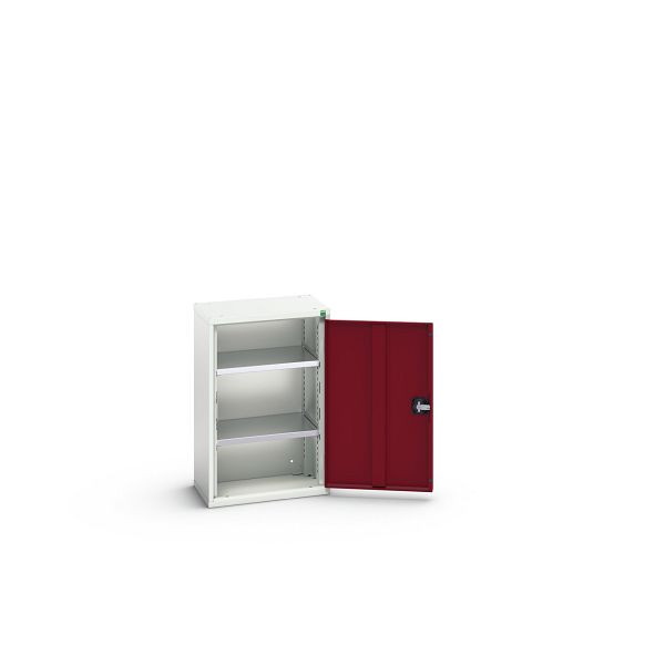bott verso Hängeschrank mit Flügeltür, mit 2 Fachböden, BxTxH: 525 x 350 x 800 mm, Lichtgrau / Purpurrot, 16926008.24