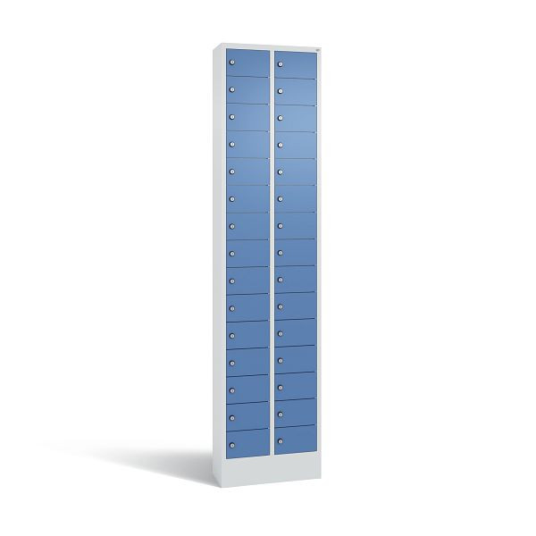 C+P Kleingefachschrank, 30 Fächer, H1950xB460xT200 mm, Grau/Fernblau, 80700-201 S10021