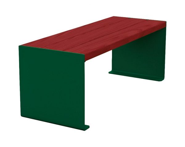 Procity Sitzbank Kube, 1200 mm, Stahl & Holz Ohne Rückenlehne, Mahagoni/RAL 6005, 306390.6005.ACAJ