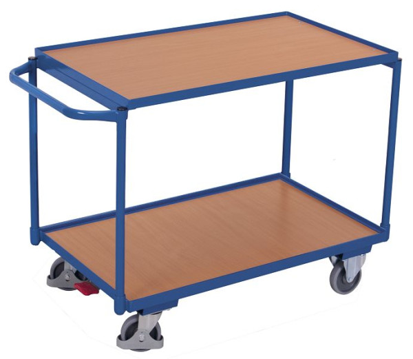 VARIOfit Tischwagen mit 2 Ladeflächen, Außenmaße: 1.175 x 625 x 850 mm, RAL 5010 enzianblau, sw-600.501