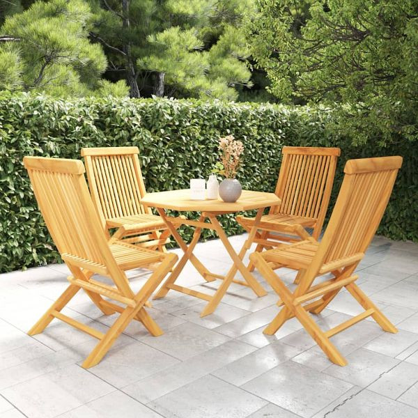 vidaXL 5-teilig Garten-Essgruppe Massivholz Teak, 3059581
