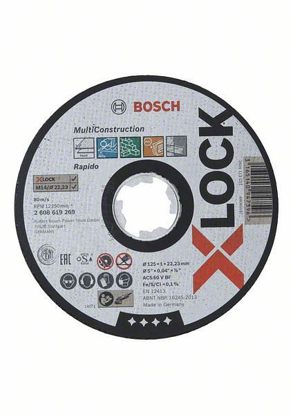 Bosch Trennscheibe X-LOCK gerade Multi Material ACS 60 V BF, 125 x 22,23 x 1 mm, VE: 25 Stück, 2608619269