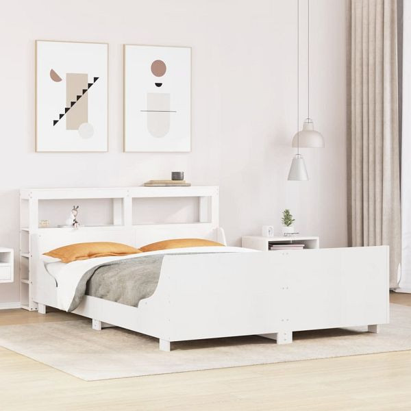 vidaXL Massivholzbett ohne Matratze Weiß 120x190 cm Kiefernholz, 3306478