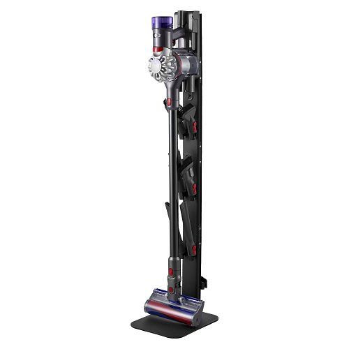 VEVOR Staubsaugerständer für Dyson V6-V15, 32x26x126cm, mit 6 Haken & rutschfesten Fußpolstern, schwarz, XCQZJDSLSKB6OAVW1V0