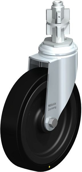 Blickle LKRA-VPA 150K-11-EL-E15 Apparate-Lenkrolle mit Rückenloch, Vollgummi, Schwarz, 848476