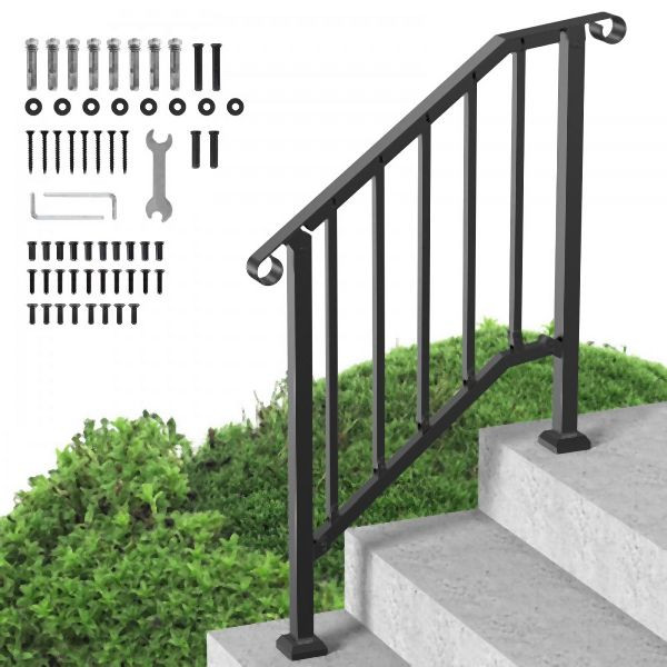 VEVOR 2-3 Stufen Geländer Eingangsgeländer Treppengeländer 950x84x985mm Schwarz, BPXGMDZLSLZFN6PGJV0