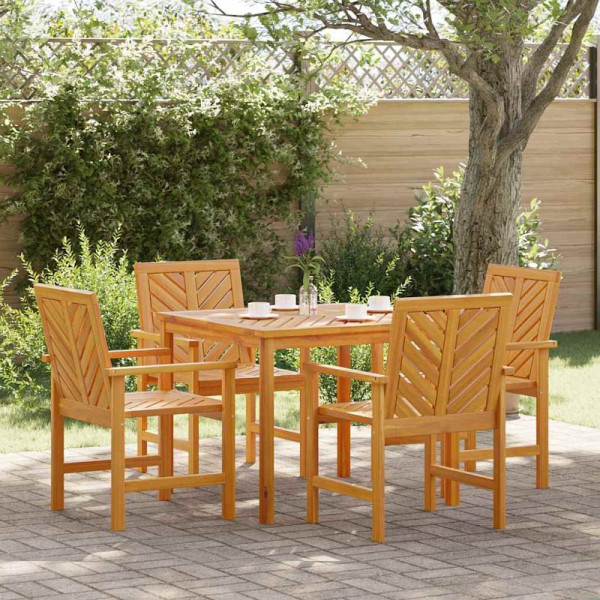 vidaXL Garten Essgruppe, 5er Set, Braun 90 x 90 x 74 cm Akazie Massivholz, 3154105