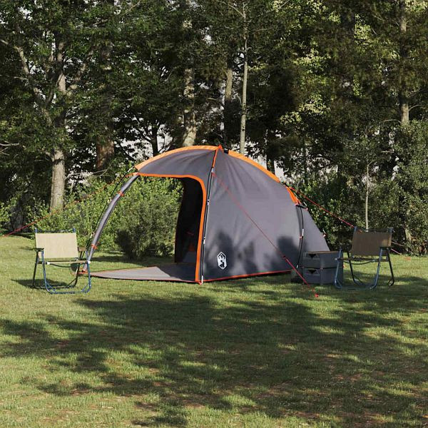 vidaXL Zelt Grau und Orange 370 x 230 x 185 cm Polyester und Fiberglas, 42000992