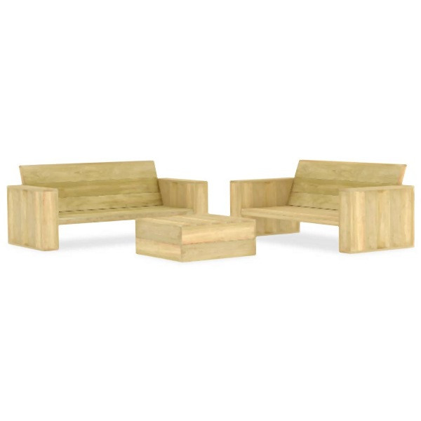 vidaXL 3-tlg. Garten-Lounge-Set Kiefernholz Imprägniert, 3053199