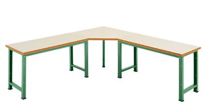 Manuflex Fünfeck-Verkettungselement PROFI mit Kunststoffplatte, für Tischtiefe = 700 mm, Resedagrün, WP1419.6011