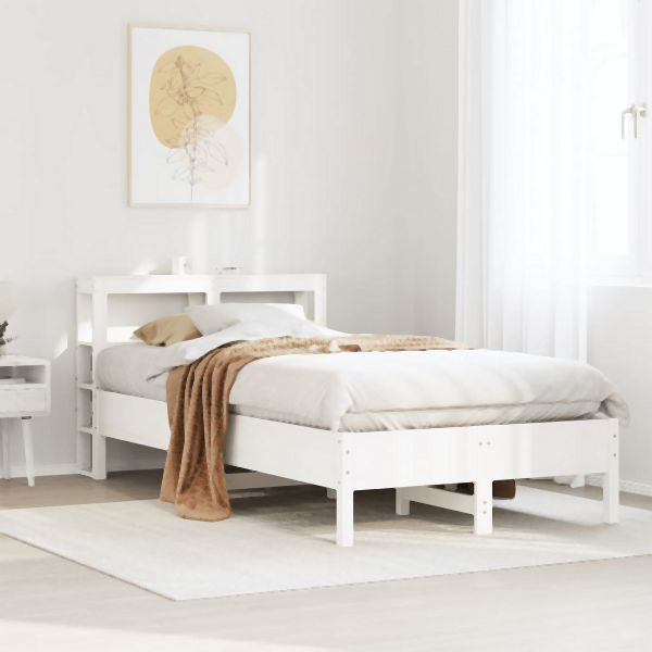 vidaXL Massivholzbett ohne Matratze Weiß 75x190 cm Kiefernholz, 3306172