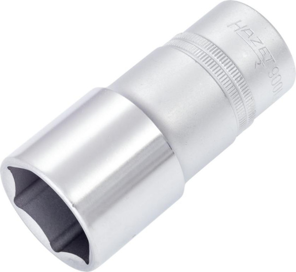 Hazet Steckschlüsseleinsatz, Sechskant, Vierkant hohl 12,5 mm (1/2 Zoll), 30 mm, Lange Ausführung Mit Rändelung, 900LG-30