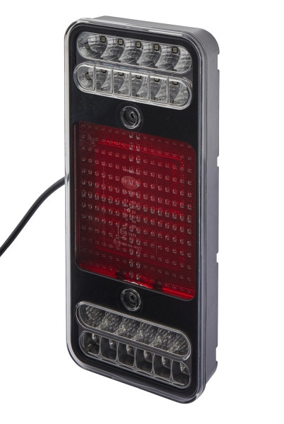 HELLA Heckleuchte, Coluna, LED, 12V, geschraubt/Anbau, Lichtscheibenfarbe: glasklar, LED-Lichtfarbe: gelb/rot/weiß, 500mm, links/rechts, 2VP 345 900-411