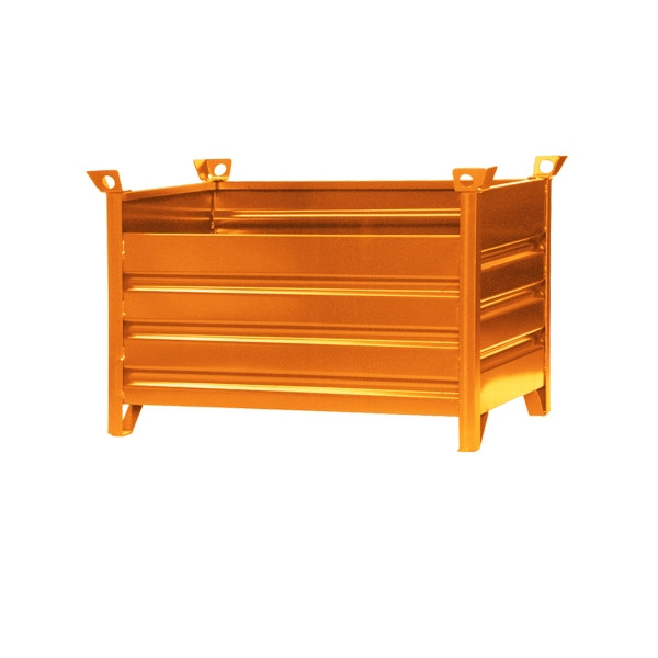 Eichinger Industrie Vollwand-Stapelpalette, 1500 kg, LxBxH 1000x800x750 mm, reinorange, 13160100001111