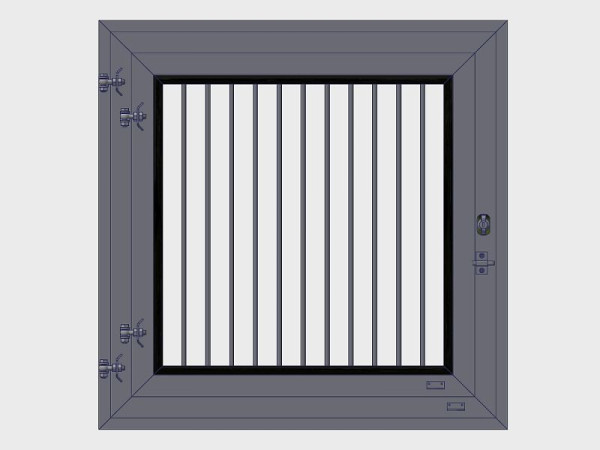 Growi Stallfenster mit Innengitterrahmen, Doppel-Drehfenster 1000 x 1000 mm, DIN-links, 10014322