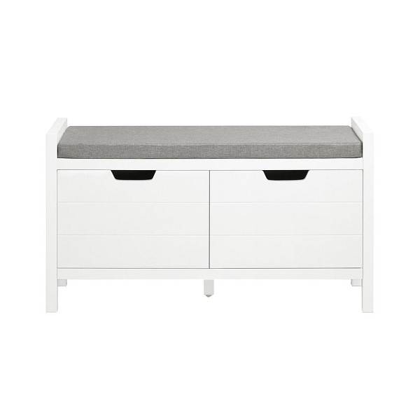 SoBuy Schuhbank mit einer Schublade Weiß 91x30x50 cm, Funktional, FSR63-II-W