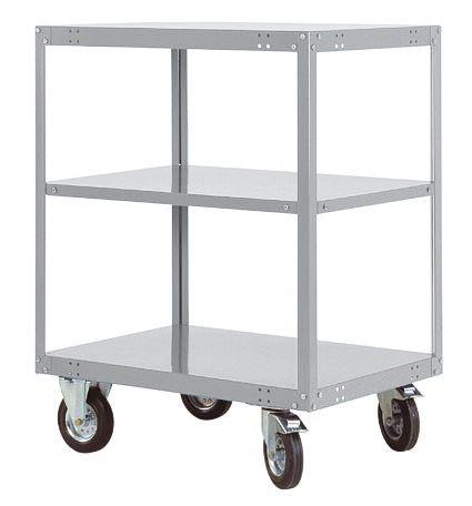 Manuflex Etagenwagen TRANSOMOBIL, mit 500 kg Tragkraft, HxBxT: 1295 x 1200 x 600 mm, alusilber, TT4043.9006