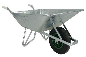 Foxwinkel Großmulden-Schubkarre "Champ" 130 Liter verzinkte Mulde mit 1 Luftrad Nadellager, K 1301 V, 2030235