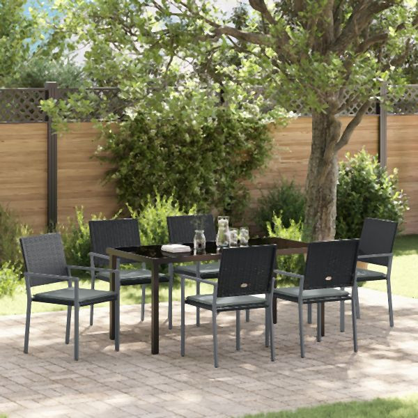 vidaXL Gartenmöbel-Set von 4 Schwarz, 3379076, 8721288640031