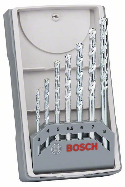 Bosch Steinbohrer-Set CYL-1, 7-teilig, 3, 4, 5, 5,5, 6, 7, 8 mm, 2607017035