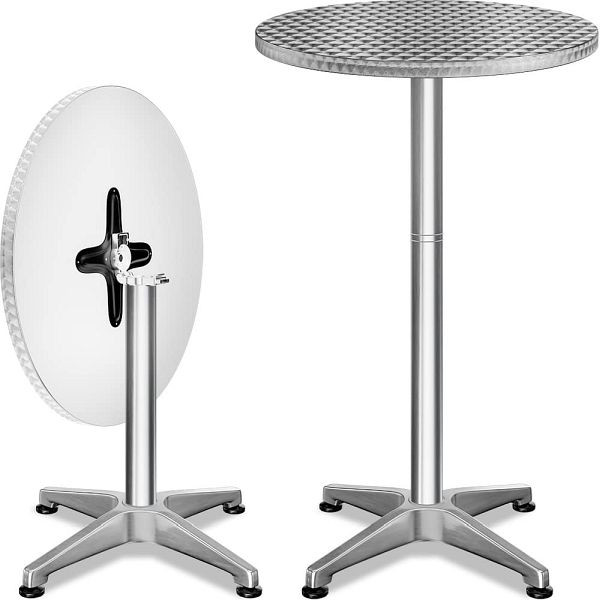 casaria Stehtisch 2er-Set Ø60cm Alu klappbar höhenverstellbar Silber, 109628