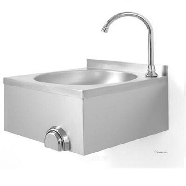Gastro-Inox Spüle mit Kniebedienung und Wasserhahn, Edelstahl AISI 304, 403.150