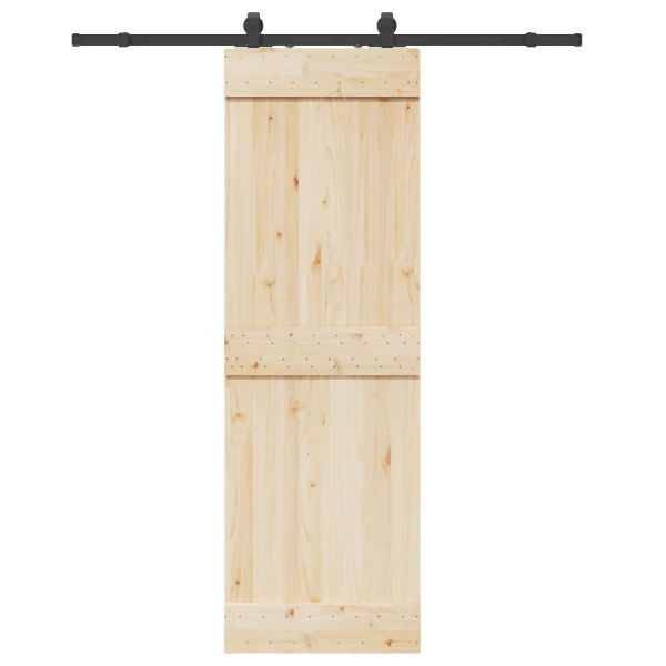 vidaXL Schiebetürbeschlag-Set 183 cm Stahl Schwarz, 4009716