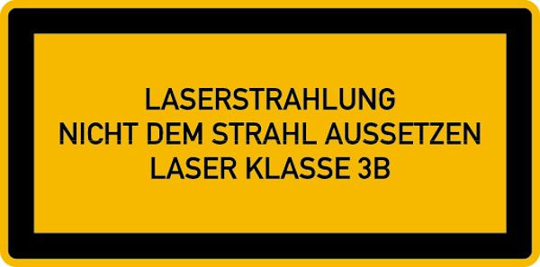 Schilder Klar Maschinenkennzeichnung Laser Klasse 3B, 105x52 mm Folie selbstklebend, 7409/61
