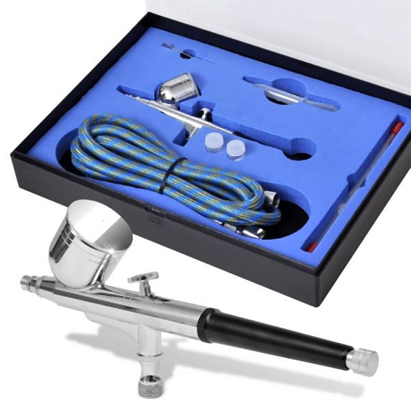 vidaXL Airbrush-Set 0,2 / 0,3 / 0,5 mm Düsen, 141516, 8718475910015