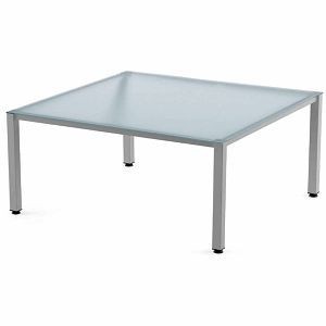 Rocada Schreibtisch Executive, Maße 120x120x73 cm, Gestell grau Platte Glas satiniert, 2007AD05