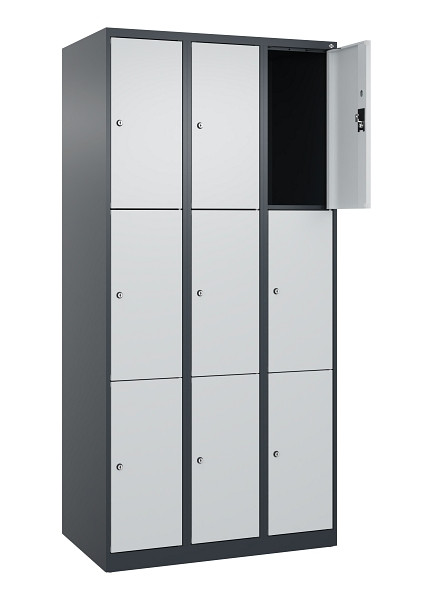C+P Schließfachschrank Evolo PLUS, 9 Fächer, 1850x900x500mm, 7016/7035, 049000-303 S10017