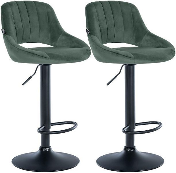 CLP Barhocker Milet Samt B, grün, VE: 2 Stück, 324463
