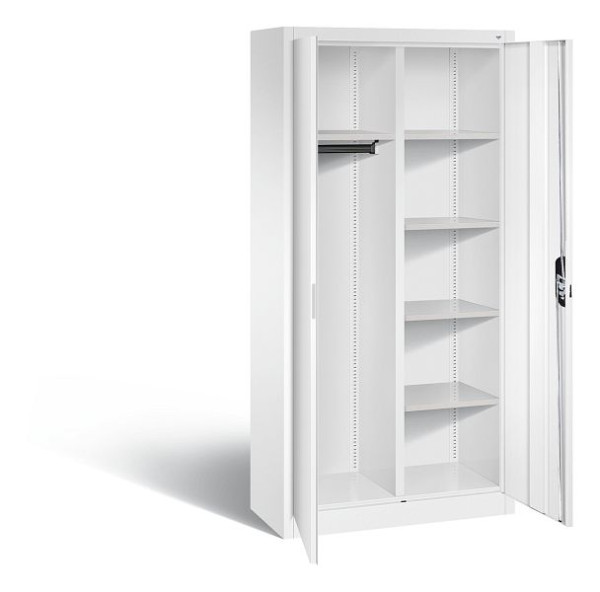 C+P Akten-/Garderobenschrank Acurado, H1950xB930xT400mm, Farbe: Verkehrsweiß, Muldengriff, 5 OH, 9260-30 S10414