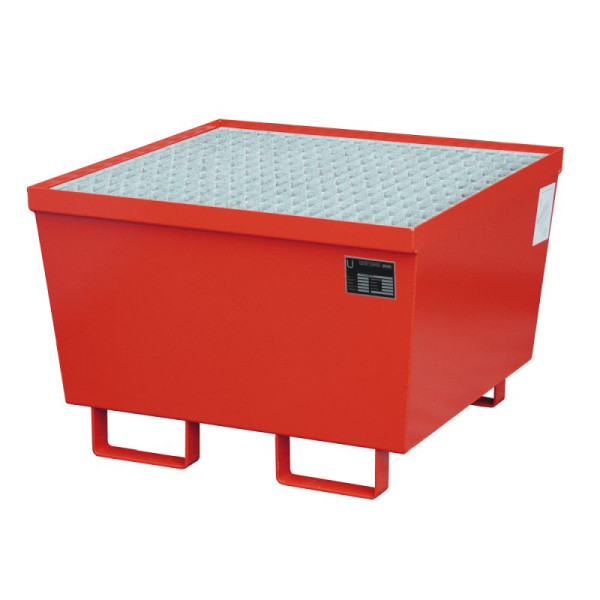 STEIN HGS Auffangwanne AM, für 200l Fässer, stapelbar, 215 Liter, RAL 3000 feuerrot, Gesamthöhe 545 mm, lackiert, 1x 200 Liter Fass, 79183.0002