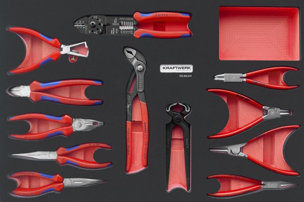 Kraftwerk PRO LINE KNIPEX EVA3 Zangen-Satz 12-teilig 60x40 cm, 105.502.031