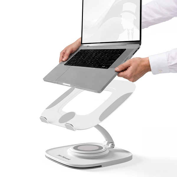 Jan Nowak Verstellbare weiße Laptop-Unterlage Ständer, 265x200x74-225 mm, 2719
